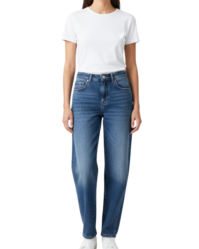 Zara Blue Straight Leg Denim Jeans