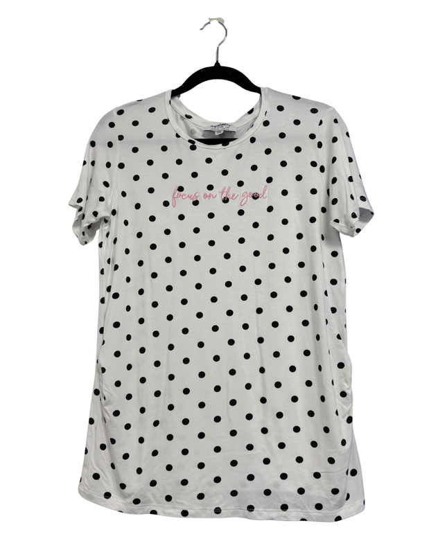 Dorothy Perkins White/Black Polka Dot Maternity T-Shirt