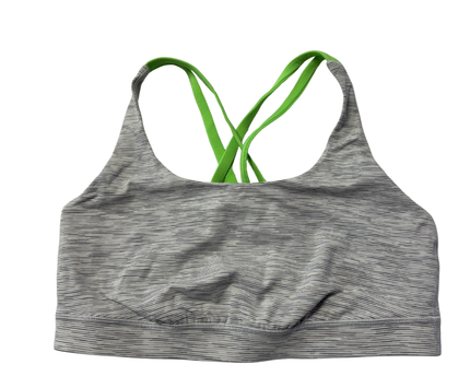Lululemon Grey and Neon Green Strappy Sports Bra