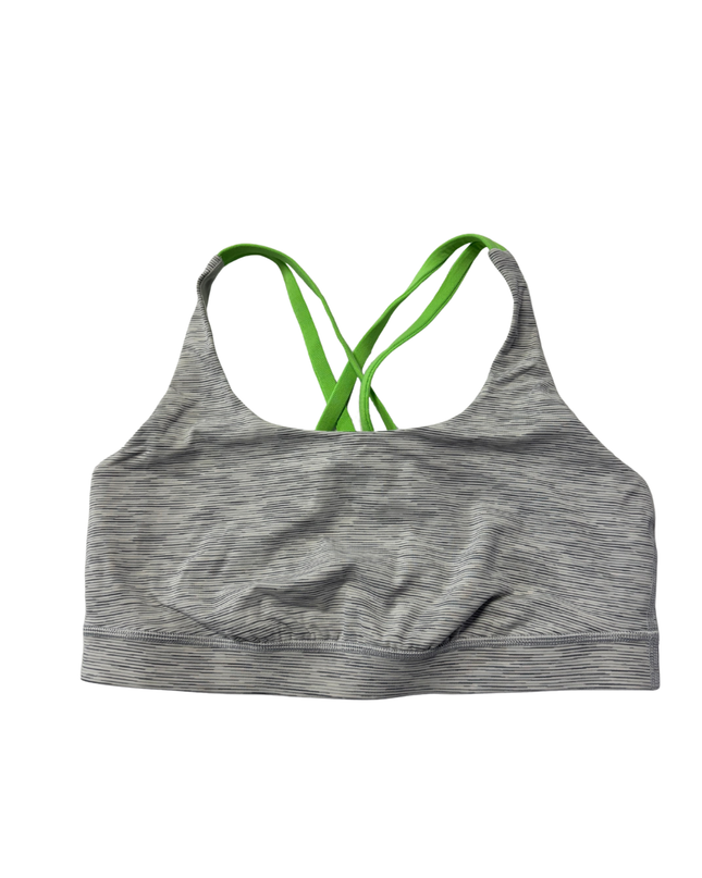 Lululemon Grey and Neon Green Strappy Sports Bra