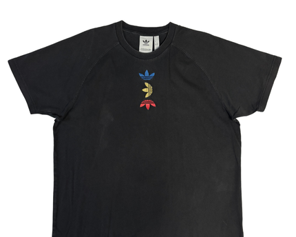 Adidas Black Triple Trefoil Logo Raglan T-Shirt