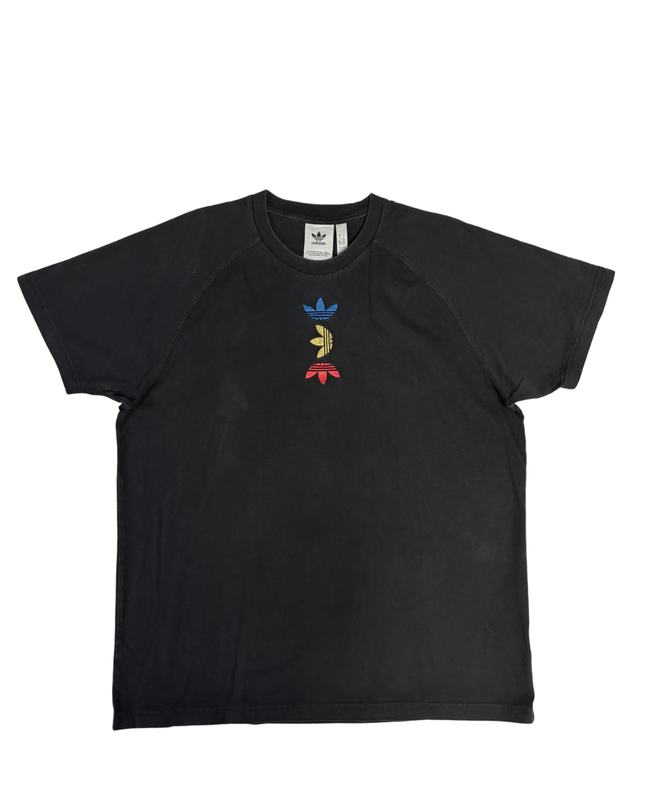 Adidas Black Triple Trefoil Logo Raglan T-Shirt
