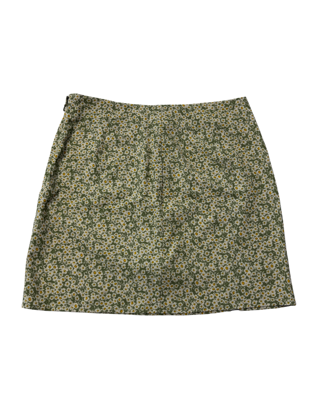 Aeropostale Green Floral Daisy Print Mini Skirt