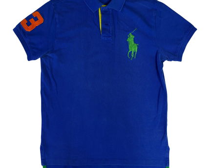 Polo Ralph Lauren Blue Big Pony Custom Fit Polo Shirt