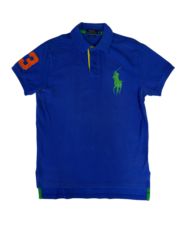 Polo Ralph Lauren Blue Big Pony Custom Fit Polo Shirt