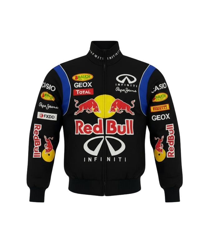Reworked Black Red Bull Racing NASCAR Bomber Jacket