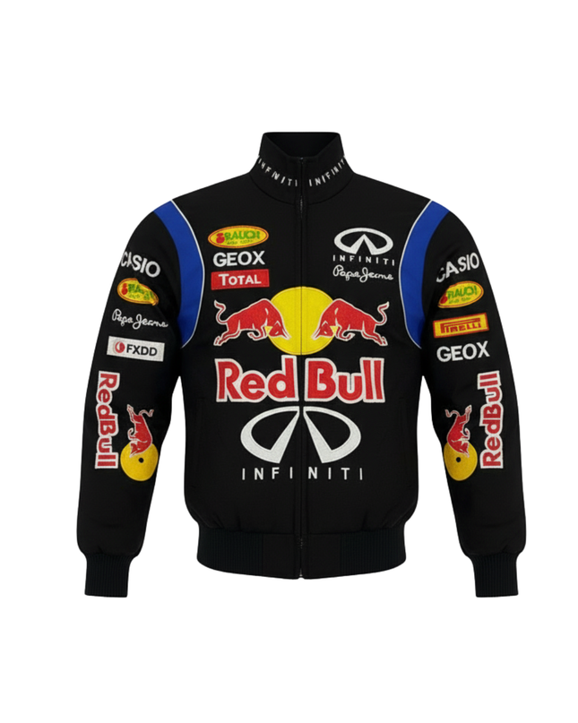 Reworked Black Red Bull Racing NASCAR Bomber Jacket