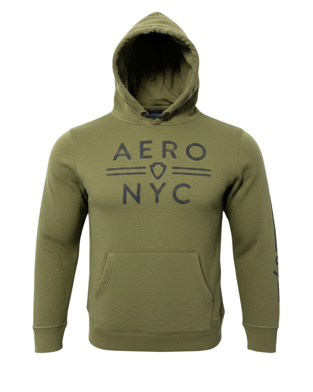 Aéropostale Olive Green Graphic Pullover Hoodie