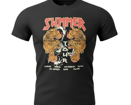 Summer Tour Tiger Black Graphic Tee