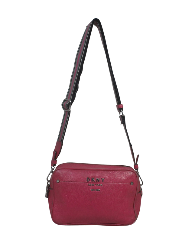 DKNY Pink Pebbled Leather Crossbody Bag