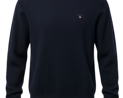 Gant Navy Blue Super Fine Lambswool Crewneck Sweater