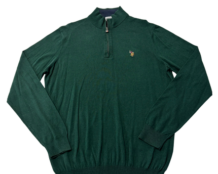 U.S. Polo Assn. Green Quarter-Zip Knit Sweater
