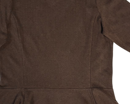 Ralph Lauren Brown Herringbone Peplum Top