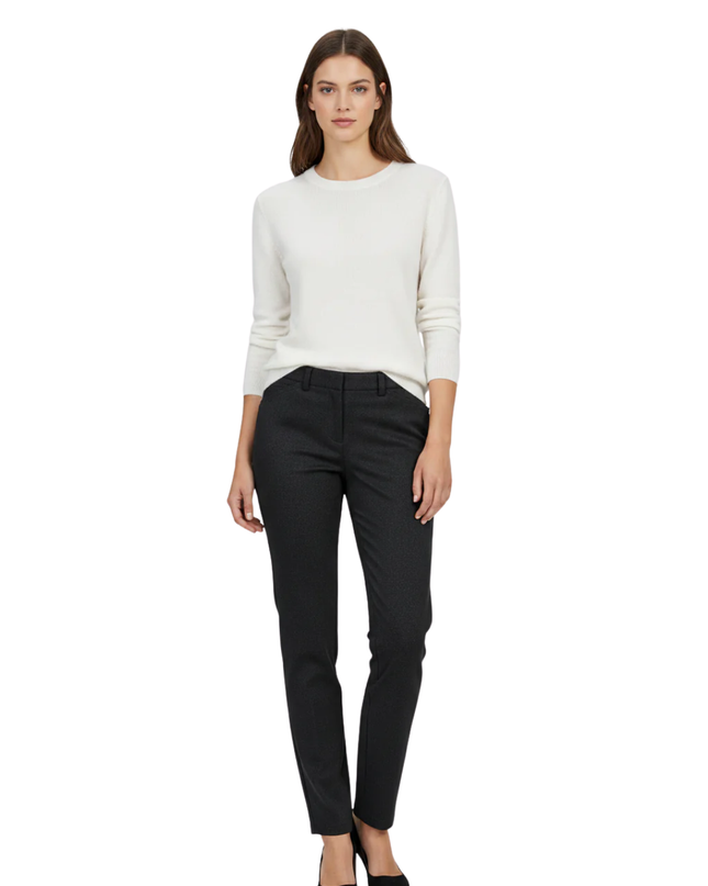 Calvin Klein Black Slim-Fit Straight Leg Dress Pants