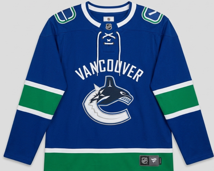 NHL Fanatics Blue Vancouver Canucks Lace-Up Sweatshirt