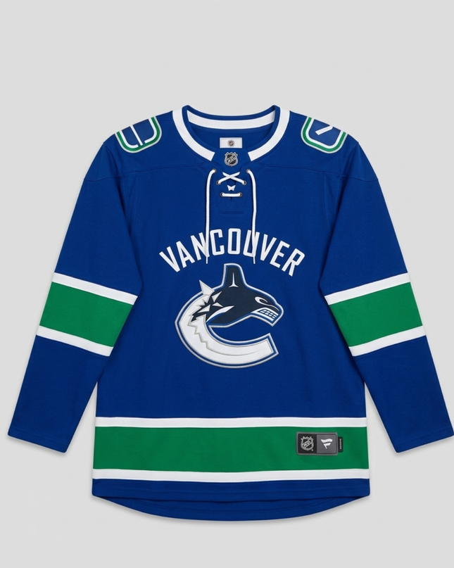 NHL Fanatics Blue Vancouver Canucks Lace-Up Sweatshirt