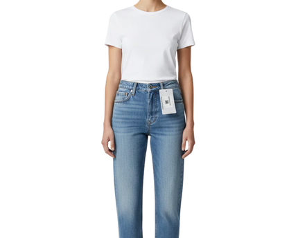 Bershka Blue High-Waisted Distressed Skinny Jeans