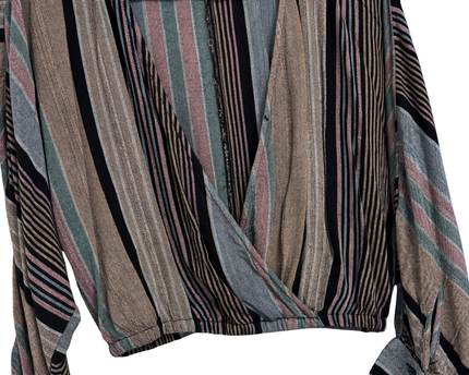 American Eagle Multi-color Striped Wrap Front Blouse