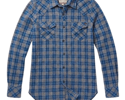 Mills Brothers Blue Checkered Western Flannel Shirt