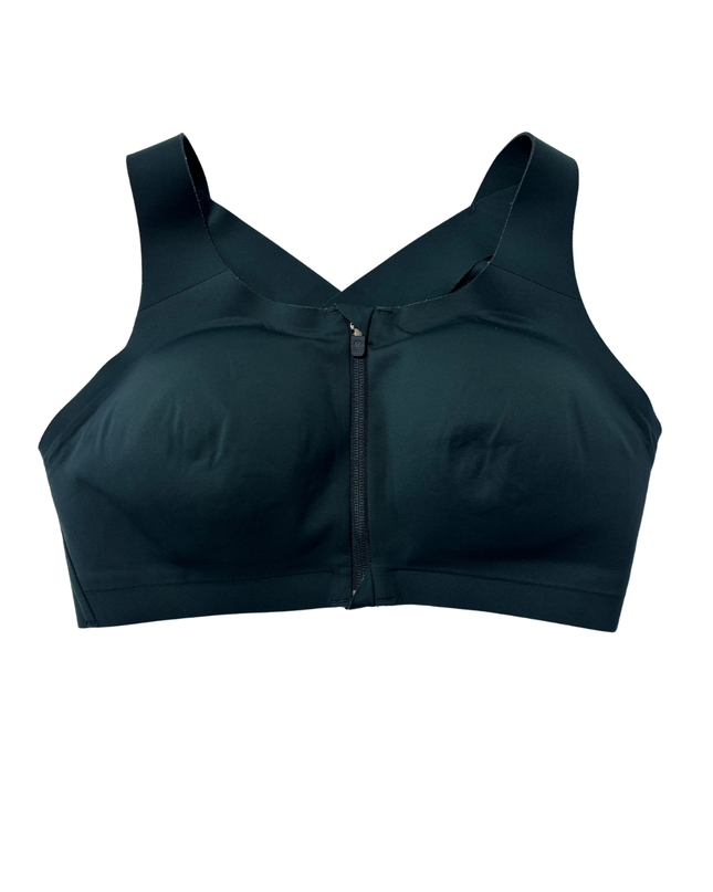 Lululemon Dark Green Enlite Front-Zip Sports Bra