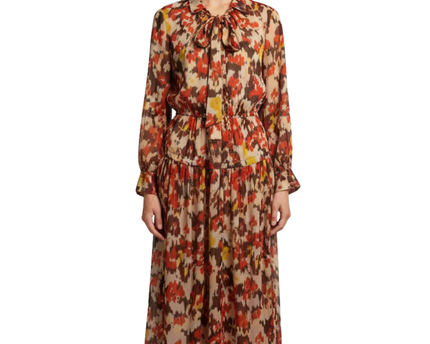 JIJIL Multicolor Abstract Pattern Maxi Dress