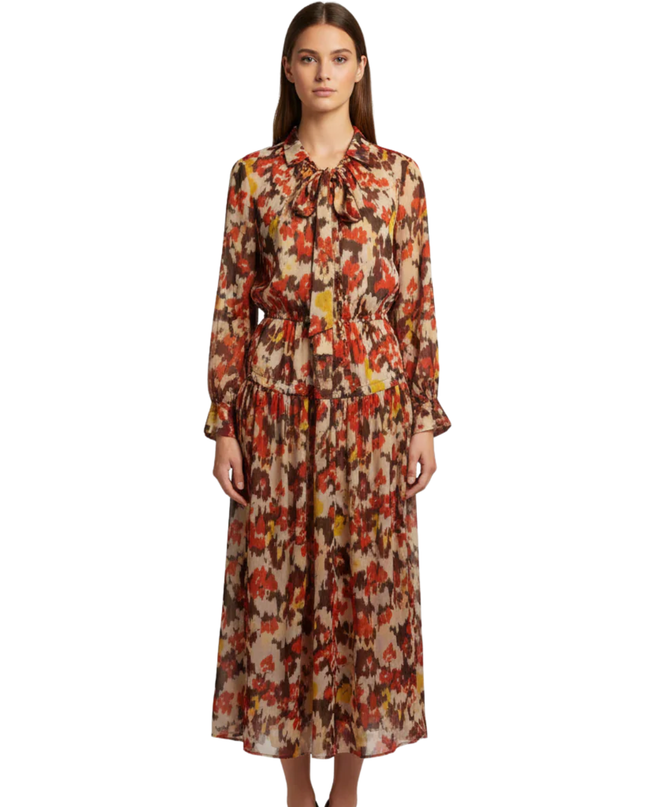 JIJIL Multicolor Abstract Pattern Maxi Dress