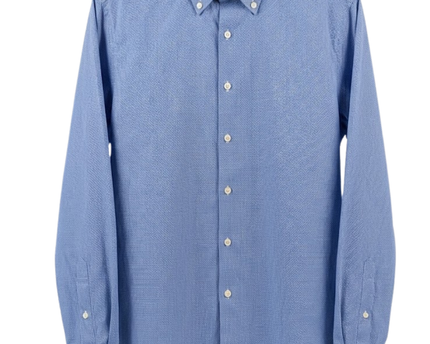 L'Homme by ELLE Blue Micro-Dot Long Sleeve Button-Down Shirt