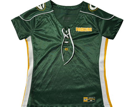 NFL Green Green Bay Packers Lace-Up V-Neck Jersey