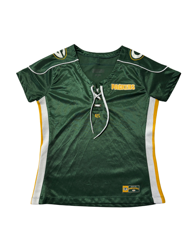 NFL Green Green Bay Packers Lace-Up V-Neck Jersey