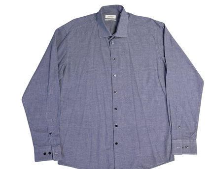 Calvin Klein Blue Micro Check Slim Fit Shirt