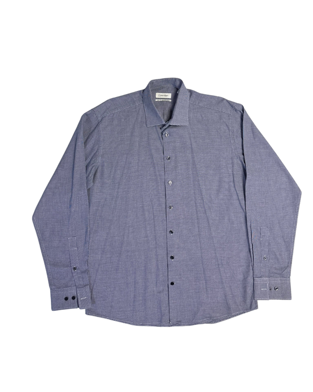 Calvin Klein Blue Micro Check Slim Fit Shirt