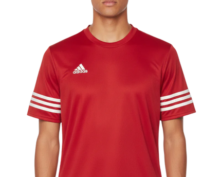 Adidas Red Three Stripes Sports T-Shirt