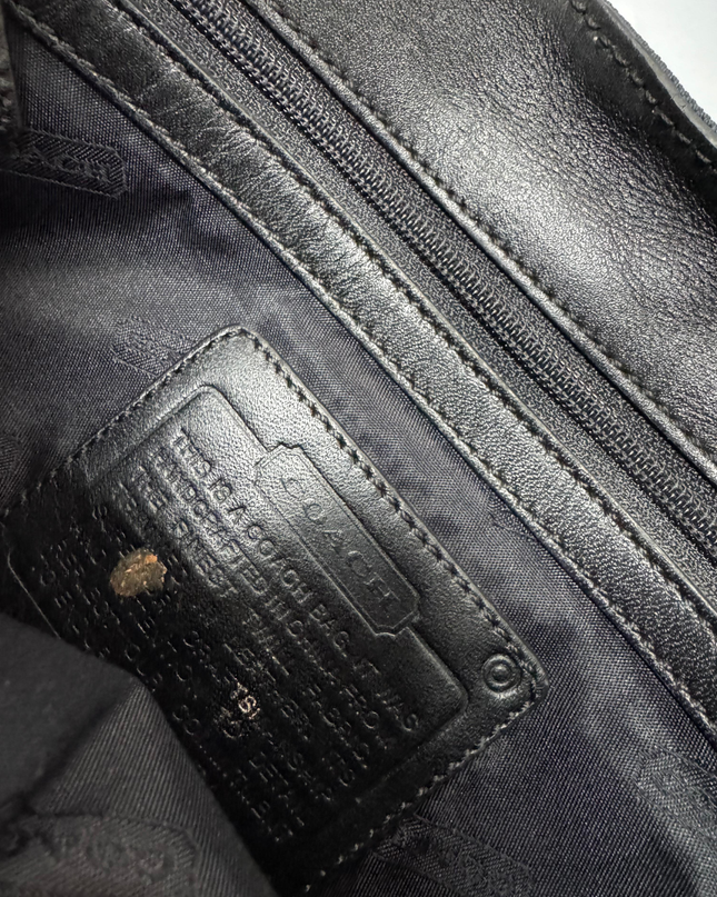Coach Navy Nylon and Leather Shoulder Bag