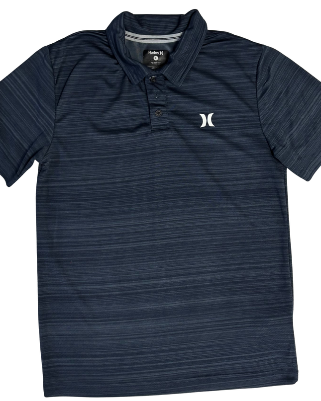 Hurley Navy Blue Textured Performance Polo Shirt