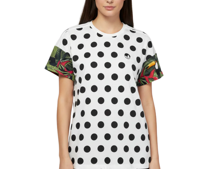Adidas Multicolor Polka Dot & Tropical Toucan T-Shirt W/Tags