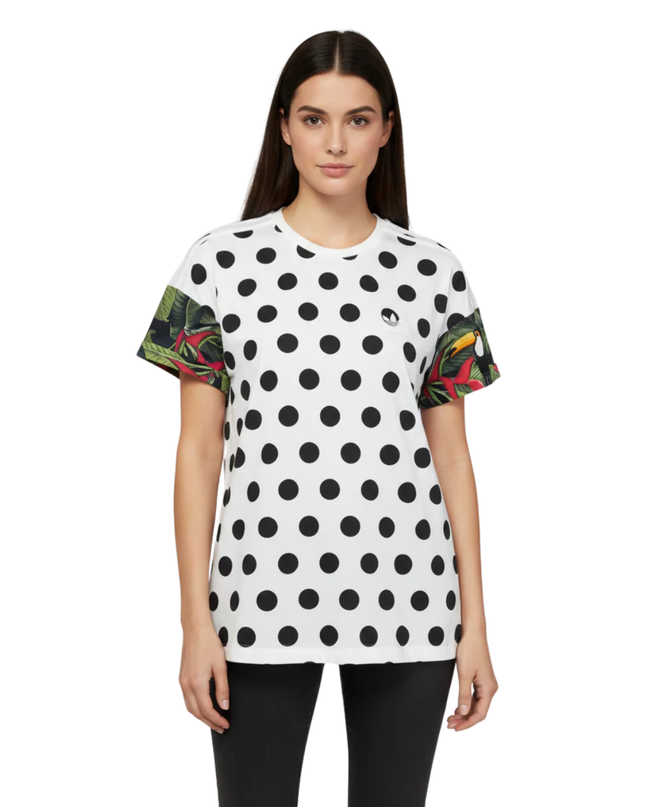 Adidas Multicolor Polka Dot & Tropical Toucan T-Shirt W/Tags