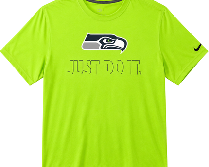 Nike Neon Green Seattle Seahawks NFL Just Do It Sports T-Shirt