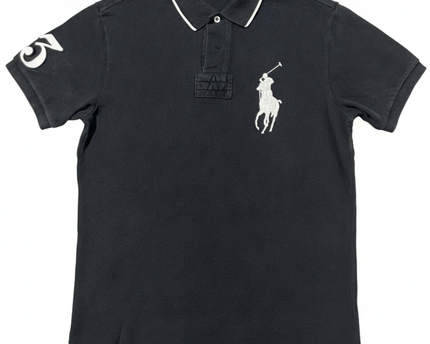 Polo Ralph Lauren Black Big Pony Custom Fit Polo Shirt