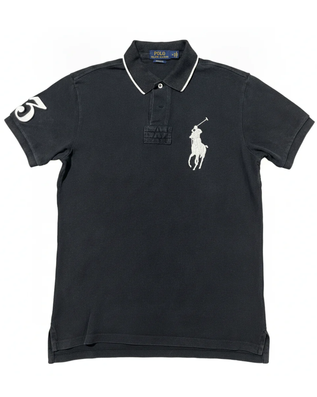 Polo Ralph Lauren Black Big Pony Custom Fit Polo Shirt