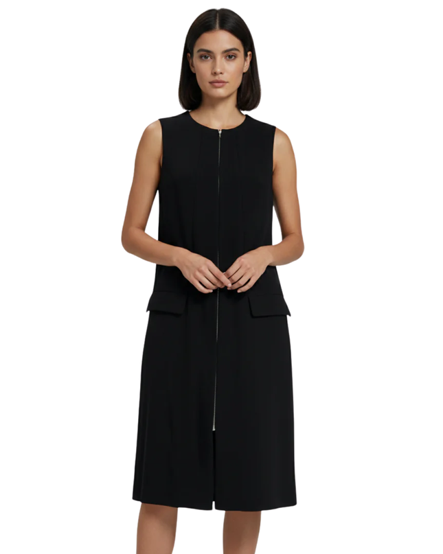 Zara Woman Black Sleeveless Longline Dress