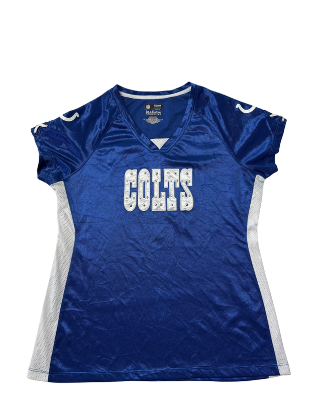 NFL Team Apparel Blue Indianapolis Colts Rhinestone Mesh Jersey
