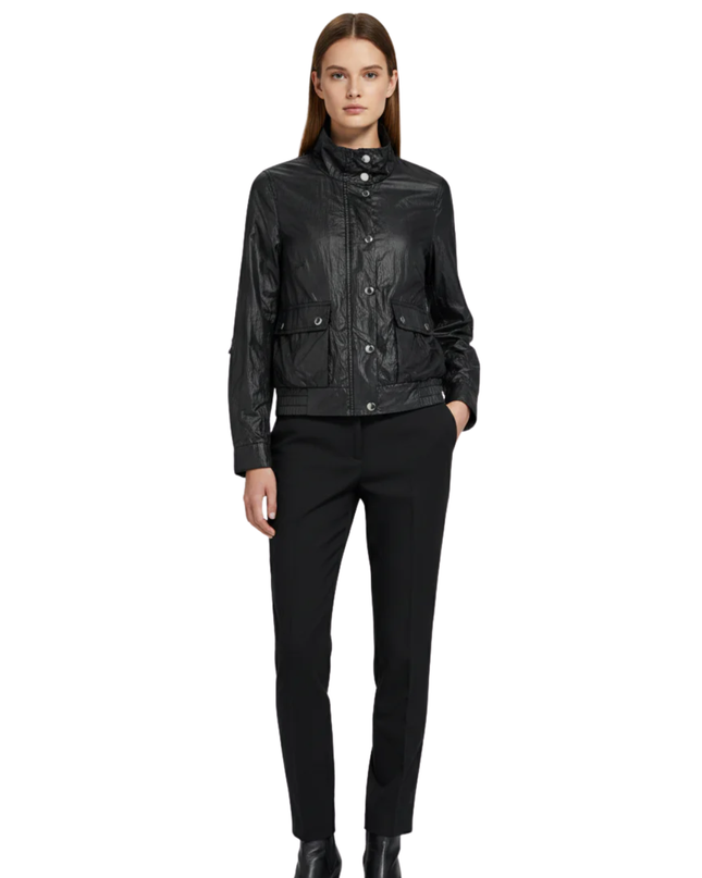 H&M Black Lightweight Cropped Utility Bomber Jacket