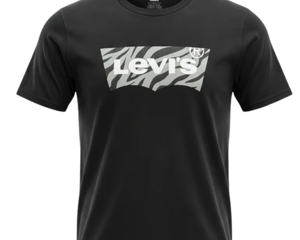 Levi's Black Zebra Print Batwing Logo T-Shirt