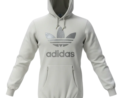 Adidas Light Gray Trefoil Hoodie