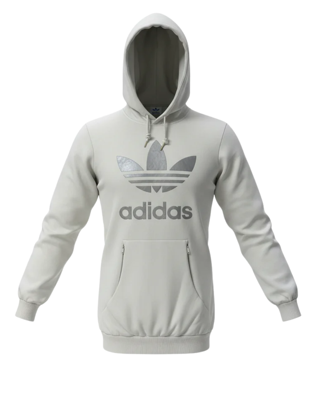Adidas Light Gray Trefoil Hoodie
