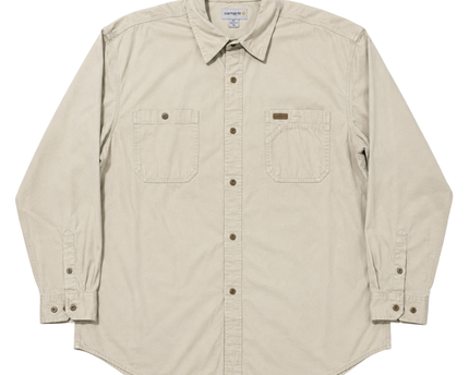 Carhartt Beige Rugged Long Sleeve Work Shirt