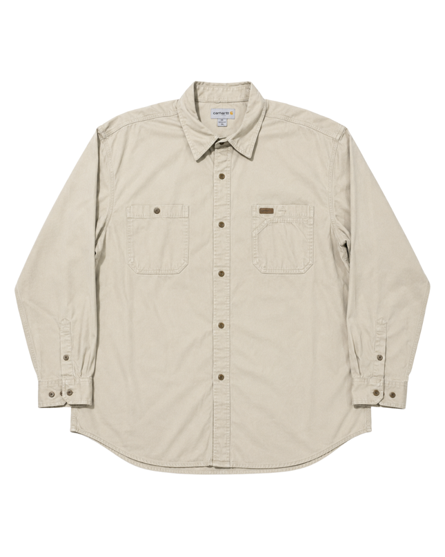 Carhartt Beige Rugged Long Sleeve Work Shirt