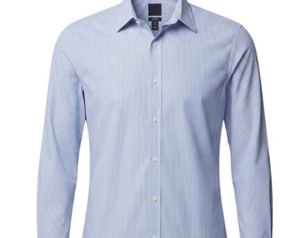 H&M Blue/White Striped Slim Fit Easy Iron Shirt