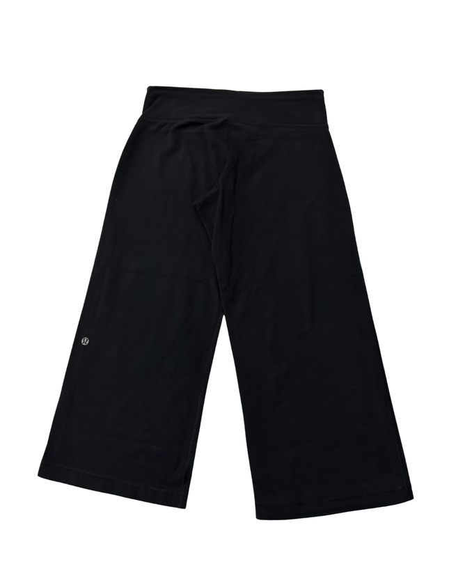 Lululemon Black Wide-Leg Cropped Drawstring Pants