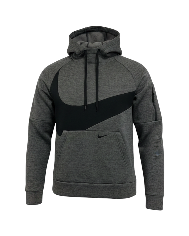 Nike Gray Therma-FIT Swoosh Graphic Hoodie